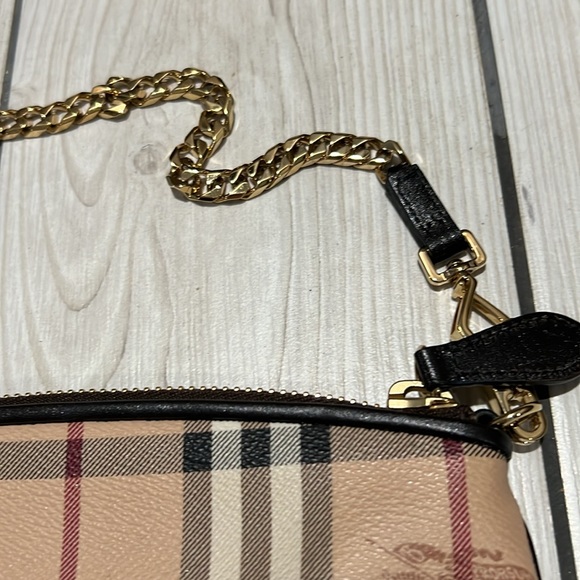 Burberry London Leather House Check Beige Black Small Chain Handbag Shoulder Bag - Picture 3 of 9